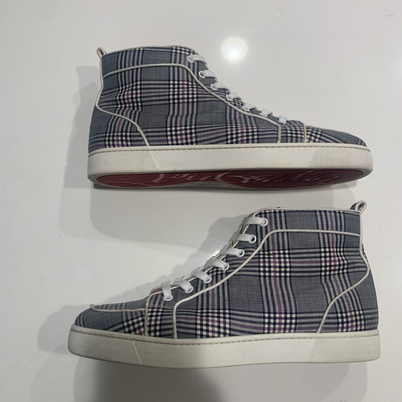 Christian louboutin Louis rantus high top sneaker plaid size 46 - Picture 2 of 8